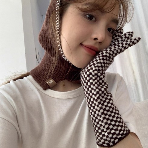주디앤 여성 월비아 배색 스티치 바라클라바, 브라운