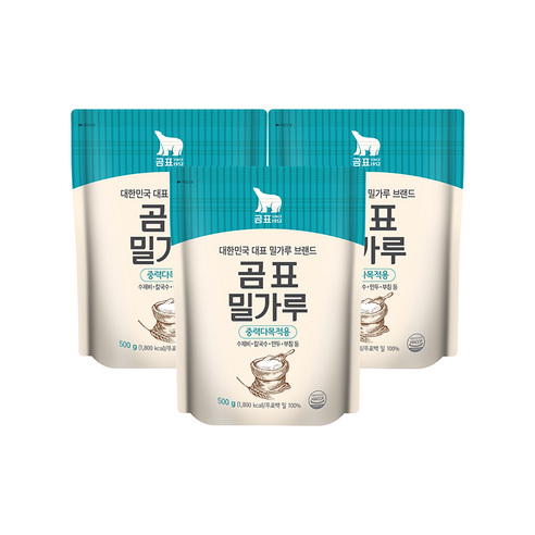 곰표 밀가루 중력다목적용, 500g, 3개