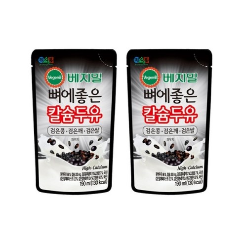 베지밀 뼈에좋은칼슘검은콩깨쌀두유(파) 190mlx60봉, 60개, 190ml