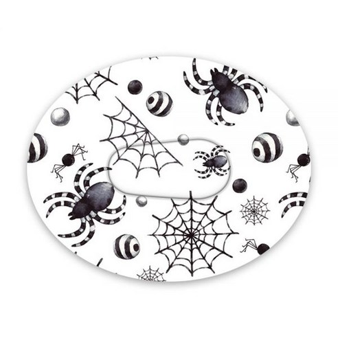 할로윈 스파이더 접착 디자인 – 분할 뒷면 패치 5팩, 프리스타일 리브레 및 덱스컴 G6 가디건옴니포드 호환 덱스콤