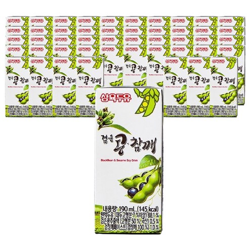 삼육식품 검은콩 참깨 두유 190ml, 48개