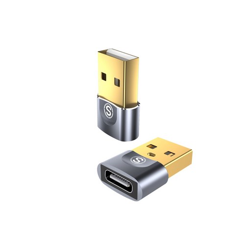 sweguard USB 3.0 A타입 to C타입 플로우 변환 젠더 OTG 변환 젠더 C 타입 to USB A 고속 변환 젠더, 2개, 회색