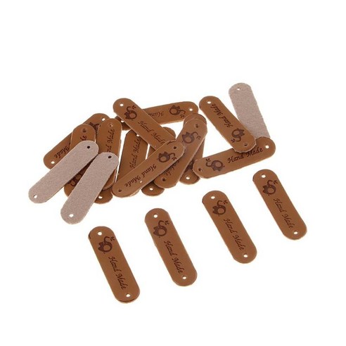 20pcs 만화 패턴 PU 가죽 라벨 태그 패치에 바느질 DIY 가방 신발 장식, 유형 1