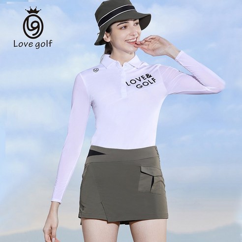 LG 골프 세트 웨어 여성용 스포츠 긴팔 티셔츠 GOLF 웨어 폴로 넥 여성복 LG2160