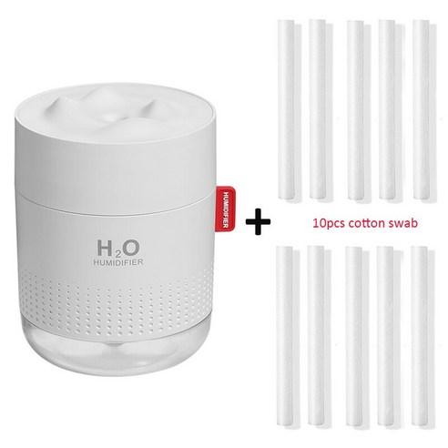 [FNJ] 화이트 스노우 마운틴 가습기 500Ml 초음파 Usb 아로마 디퓨저 진정 라이트 아로마 테라피 Humidificador 홈 Difusor, 라이트 그린
