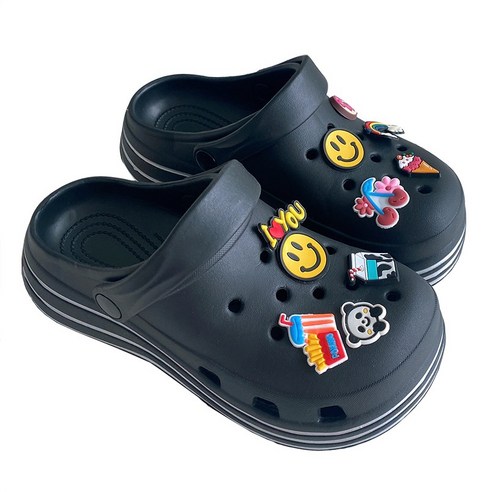 바이코코 (파츠10종포함) 4cm 키높이 통굽 EVA 초경량 아쿠아 슈즈 슬리퍼 여름 물놀이 샌들