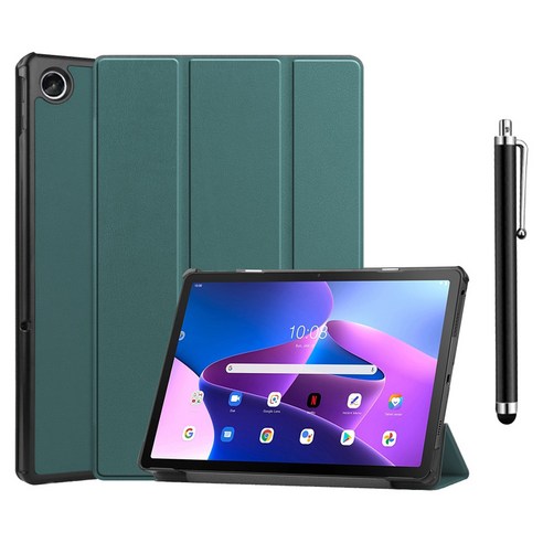 레노버 탭 M10 PLUS 3세대 전용 스마트 플립 북커버 케이스, DARK GREEN 
태블릿PC