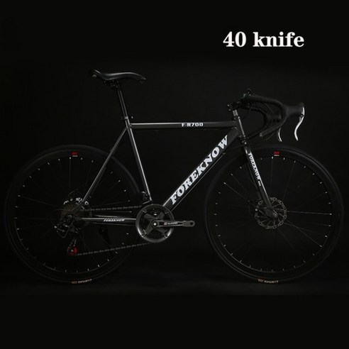 도로 48cm 탄소강 근육 프레임 40 나이프 휠 도로 21 속도 더블 디스크 자전거, 48cm165cm-170cm, 4