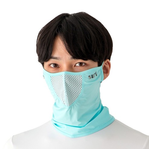 [수이골프 B형] 스포츠 마스크 UV 자외선 차단 얼굴 햇빛가리개 골프 등산 조깅 바이크, B-11 스카이블루