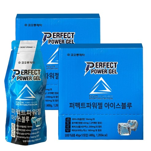 코오롱 퍼펙트 파워젤 에너지젤 아이스 블루, 12회분, 2박스