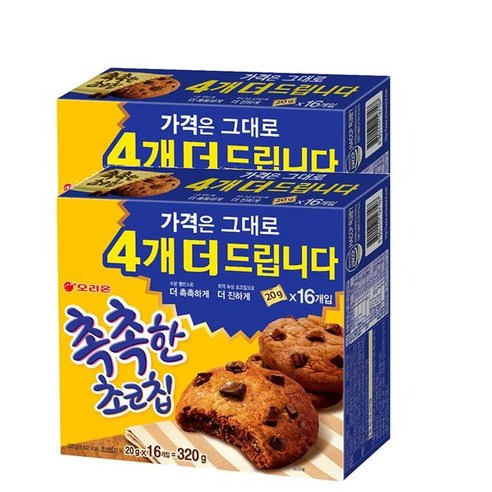 오리온 촉촉한 초코칩 320g 1개, 2개