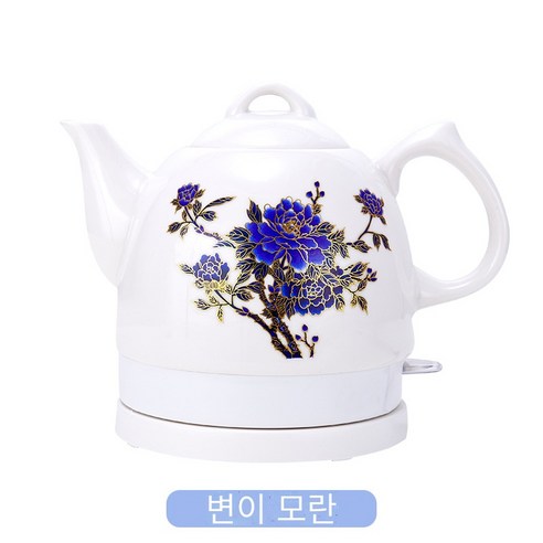 ANKRIC 우아하고 관대한 세라믹 전기 주전자 가정용 자동 전원 끄기 주전자, 변형 모란