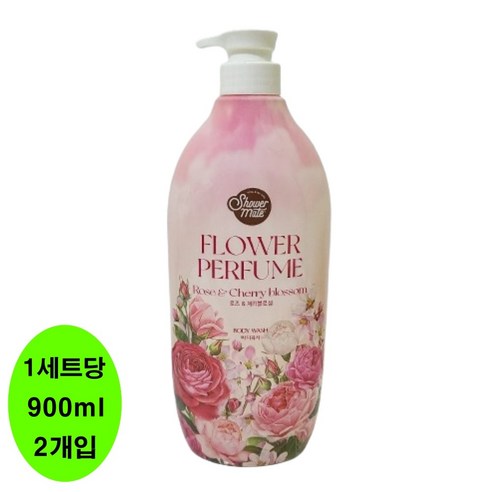 샤워메이트 내추럴 퍼퓸 바디워시 체리블라섬, 900ml, 2개