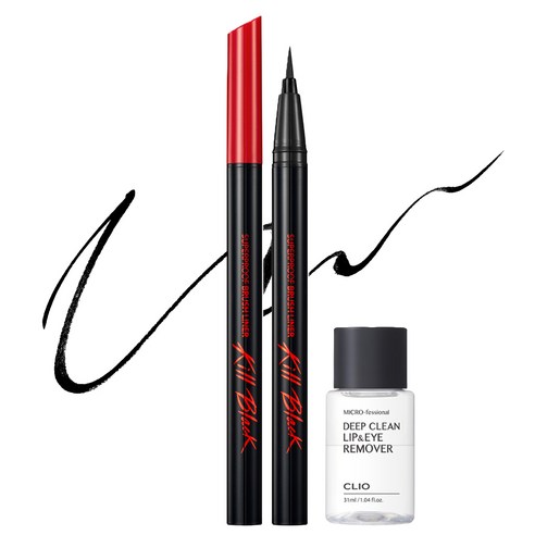 클리오 수퍼프루프 브러쉬 아이라이너 킬 0.5ml, 01 킬블랙, 1개