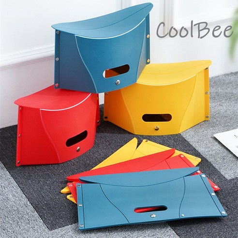 CoolBee 휴대용 접이식 의자 서류철 모양 아이디어 2P, 붉은색+파란색