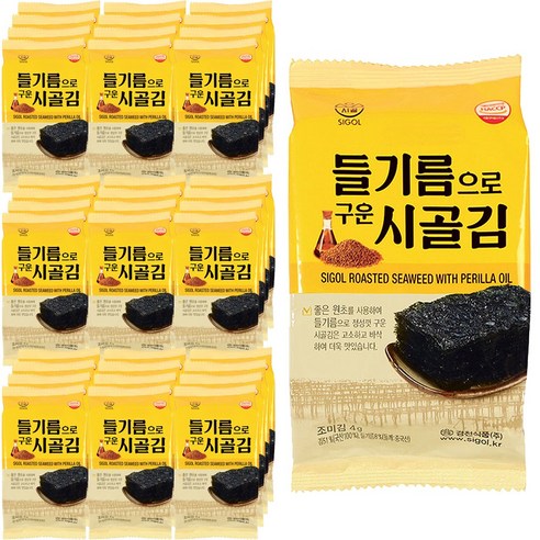 [시골김] 들기름으로 구운김(도시락김)4g 64봉, 64개