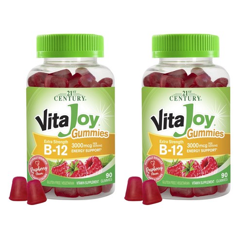 21세기센트리 비타조이 B-12 3000mcg 에너지 서포트 라즈베리 맛 구미, 2개, 90정
