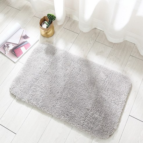 바닥 매트 카펫 간단한 주방 욕실 문 매트 욕실 안티 슬립 매트 흡수성 발 매트, 라이트 그레이, 50x80cm