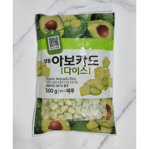 아보카도 다이스 500g 2팩 냉동아보카도 냉동과일, 2개