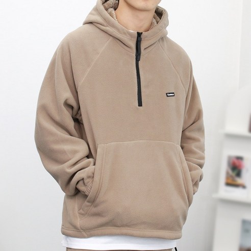 콘피아르 보아털 후리스 플리스 아노락 반집업 후드 TC0423