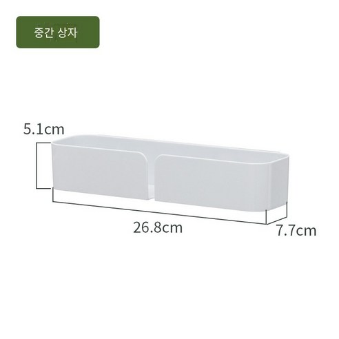 칼노 벽에 장착 된 보관 상자 욕실 화장실 캐비닛 도어 랙 펀칭없이 벽, 흰색 중간