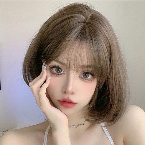 VENUS bobo 보보 헤어스타일 패션 가발, 짙은 갈색, 1개