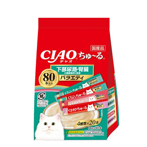 이나바 챠오츄르 14g 80개입 버라이어티 고양이간식, SC-455 하부요로&신장건강케어 버라이어티