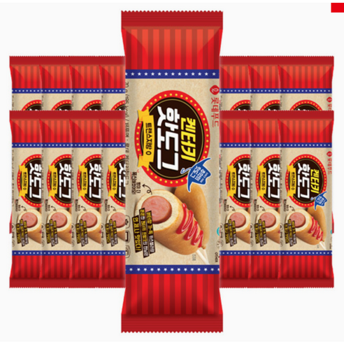 롯데햄 켄터키 핫도그, 70g, 10개