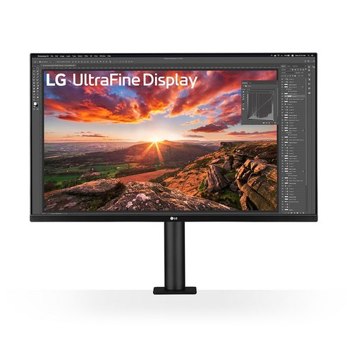 좁은 공간, 깔끔한 데스크를 위한 32인치 4K USB-C 모니터, LG 32UN880K