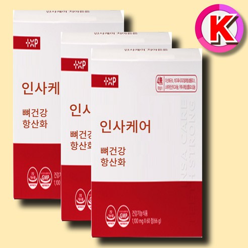 이가 건강 한 인사케어 치아 튼튼 치아건강 뼈건강 칼슘 영양제, 180정, 1세트