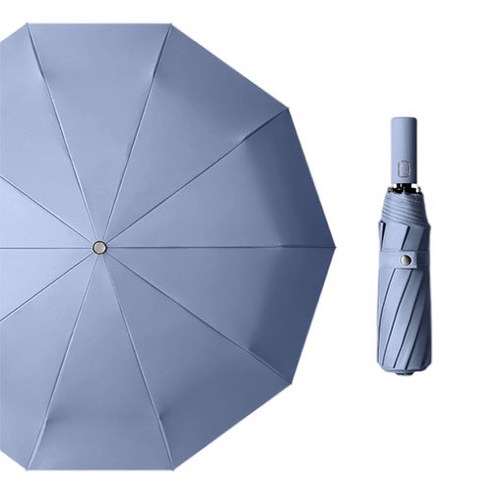 forkom 튼튼한 암막 3단 자동 우산 양우산