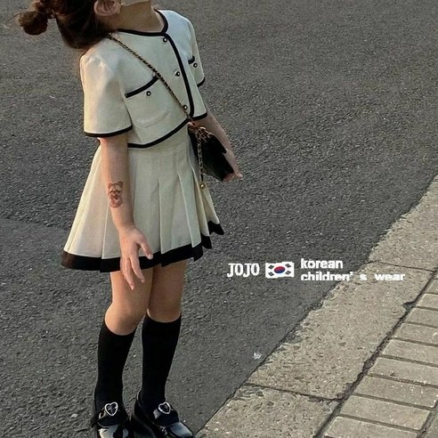 아동 여아 여름 투피스 정장 세트, 행사용 화보 룩으로 아이린 스타일 옷세트 키즈스쿨룩 아동 여아 여름 투피스 정장 세트, 행사용 화보 룩으로 아이린 스타일 옷세트 키즈스쿨룩