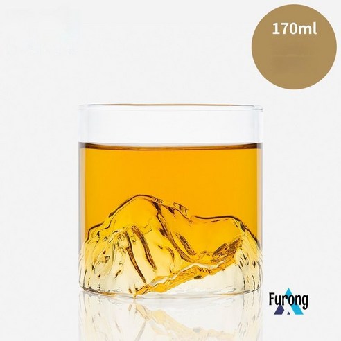 Furong 찻잔 유리물컵 빙산 아이디어 물컵, 야키 일본 산 전망 컵 170ml (투명)