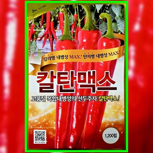 농우 칼탄맥스 고추씨앗 1200립(증정품 아미노산영양제+종합칼슘제) 고추씨 종자, 1개