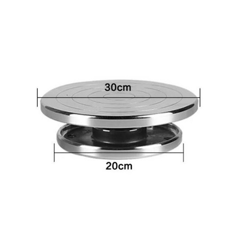도자기물레 1Pc 도자기 휠 회전 도구 더블 페이스 사용 턴테이블 알루미늄 합금 세라믹 클레이 조각 플랫폼, [04] 25cm, 25cm