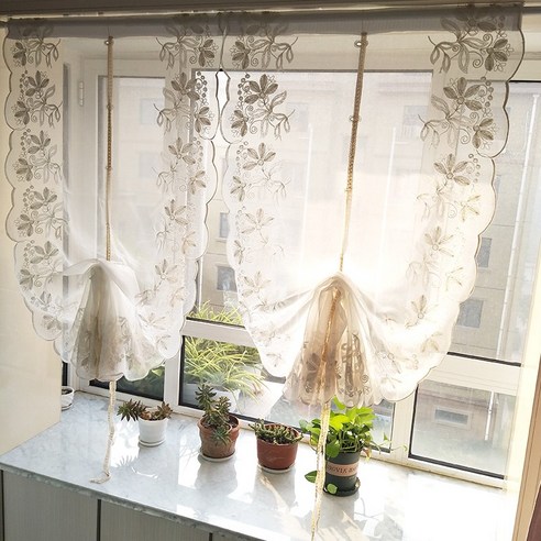 로만쉐이드 추천 상품러빙랩 카시아 로맨틱 자수커튼 버티컬 커튼 로만쉐이드 3size 제품 사진