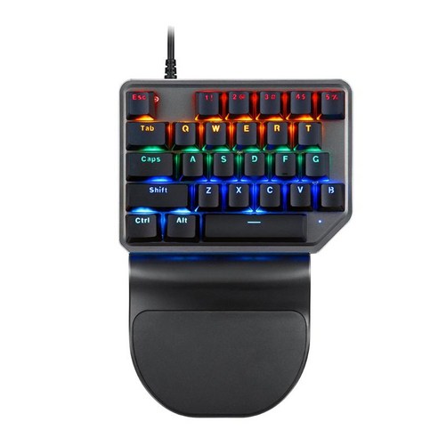 K27 USB 유선 한 손 기계식 키보드 27 키 Android 용 PC 용 핫 스왑 가능, 211x148x41mm, ABS 플라스틱, 블루 스위치