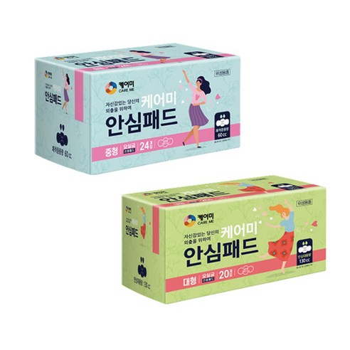 케어미 안심패드 대형, 중형, 24개입, 3개