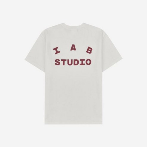 IAB Studio 아이앱 스튜디오 T-Shirt White Burgundy 티셔츠 화이트 버건디 -