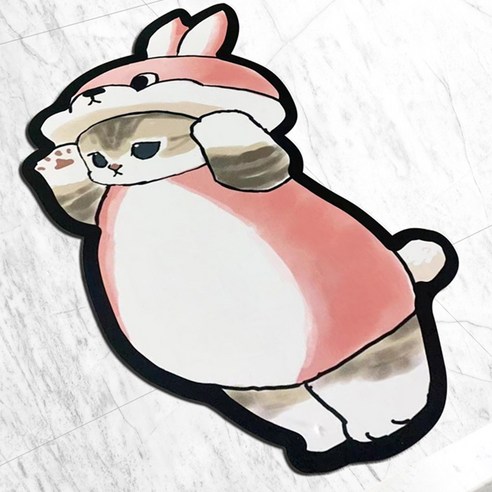 더블유컴퍼니 빨아쓰는 규조토 발매트 대형 중형, (중형)토끼냥