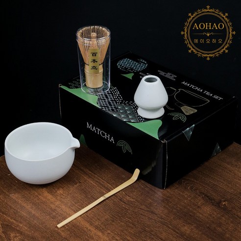 AOHAO 말차 도구 1/4/7 PCS 세트 MATCH WHISK 차선 차선립 다완, 1세트, 화이트4PCS