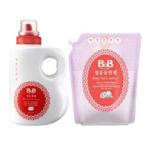 비앤비 세제 용기 1500ml 1개 + 유연제(베르가못) 1800ml 캡리필 맞춤구성, 1세트