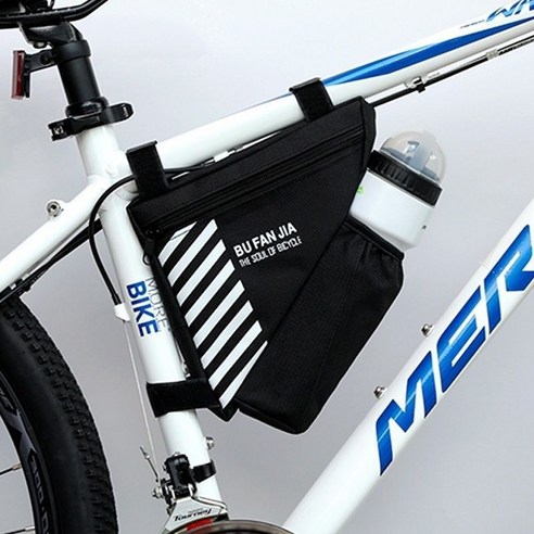 ZZJJC 자전거 가방 앞량이 핸드폰으로 포장된 차와 안장을 두르고 크로스바를 두르고 자전거 라이딩 장비를 포장한다., 업그레이드백(주전자넣기)블랙, 1L