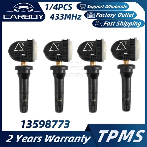 고성능 타이어 TPMS 공기압 센서 13598773 고압 캐딜락 CT6 SRX XT5 쉐보레 임팔라 아베오 타호 말리부 GMC 지형 사바나 뷰익 리갈, 02 1PCS, 1개