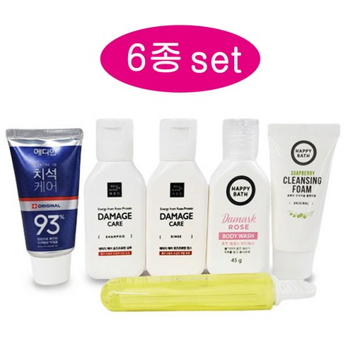 [우블리스] 아모레 프리미엄 여행용키트세트 샴푸 린스 칫솔 치약 폼클렌징 바디워시, 3세트
