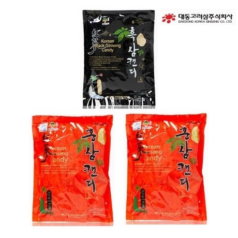 대동고려삼 불로건 홍삼캔디 500g x 2봉 + 흑삼캔디 250g x 1봉