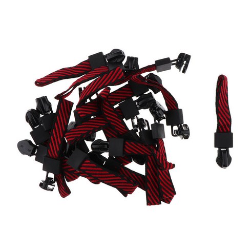 Ursmart 20pcs 금속 지퍼 풀러 웨빙 코드 지퍼 슬라이더/지퍼 풀러 지퍼 버클 DIY 재봉 액세서리, 블랙 레드 능직, 폴리 에스터 금속