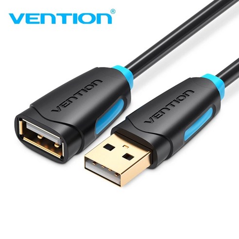 초고속 데이터 케이블 Vention-USB2.0 컴퓨터 케이블 PC 남성-여성 연장 USB 키보드 프린터 익스텐더 마우스, 6.A44 Round  Black - 2m, 6.A44 Round  Black - 2m