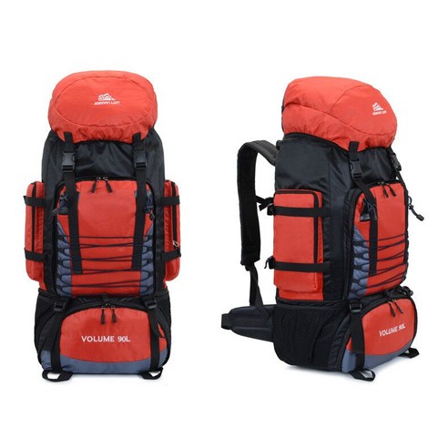 [SW] 90L 대용량 방수 캠핑 배낭 남녀 공용 하이킹 육군 등산 트레킹 등산 가방, Red