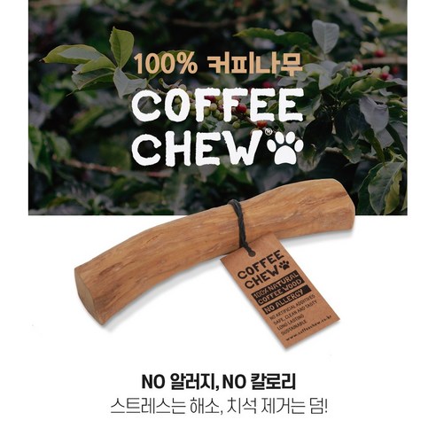 커피츄 도그 우드스틱 장난감 xs, 커피나무, 1개